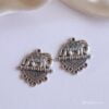 Elephant Oxidised Earrings Making Material-Silver