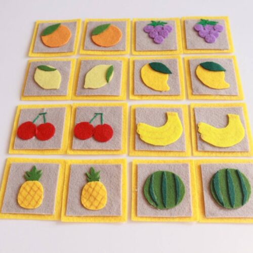 Match Up Memory Game For Kids- 16 Felt Cards