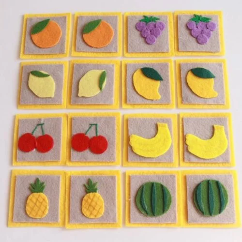 Match Up Memory Game For Kids- 16 Felt Cards