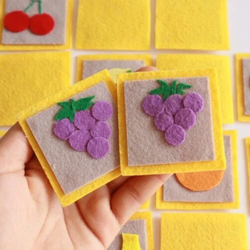 Match Up Memory Game For Kids- 16 Felt Cards