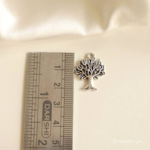 Silver Metal Tree Charms-12 Pcs