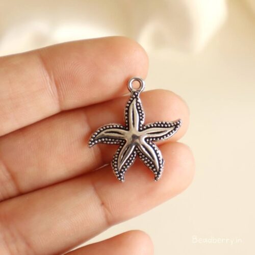 Silver Metal Starfish Charms-10 Pcs