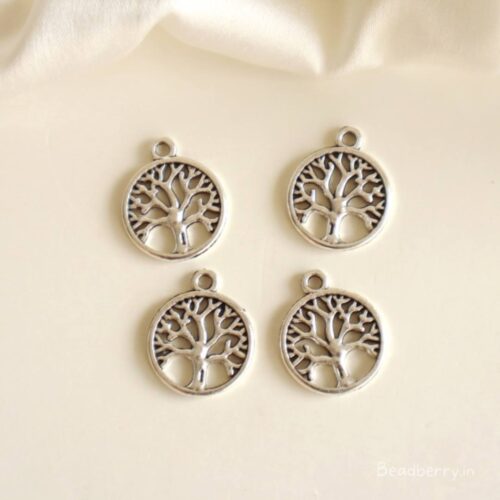 Silver Metal Oxidised Charms-12 Pcs