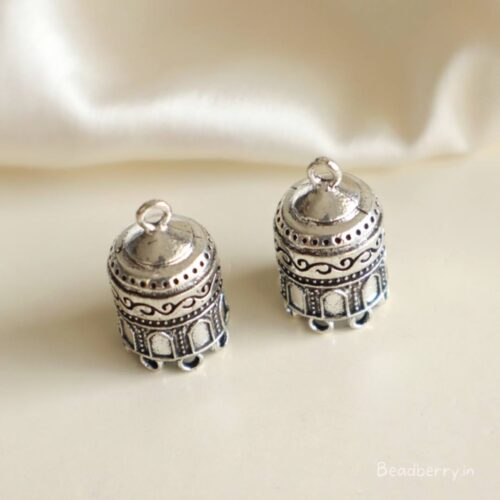 Oxidised Jewellery Making Material-Silver | Size-25mm | 2 Pcs