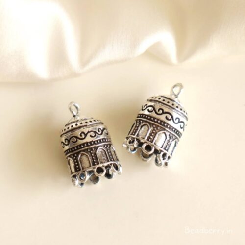 Oxidised Jewellery Making Material-Silver | Size-25mm | 2 Pcs