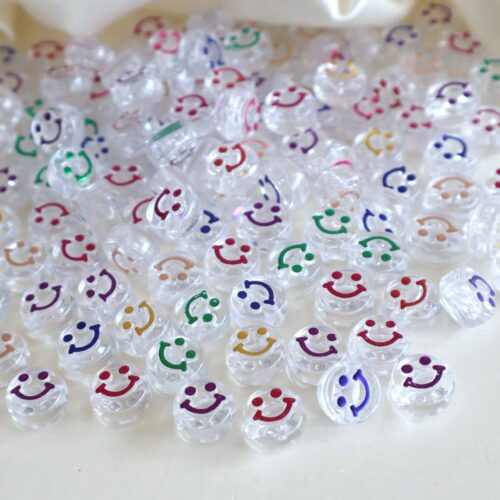 Smiley Transparent Acrylic Beads-20gm