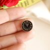 Enamel Clock Charm/Pendant-Black