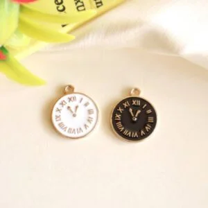Enamel Clock Charm/Pendant