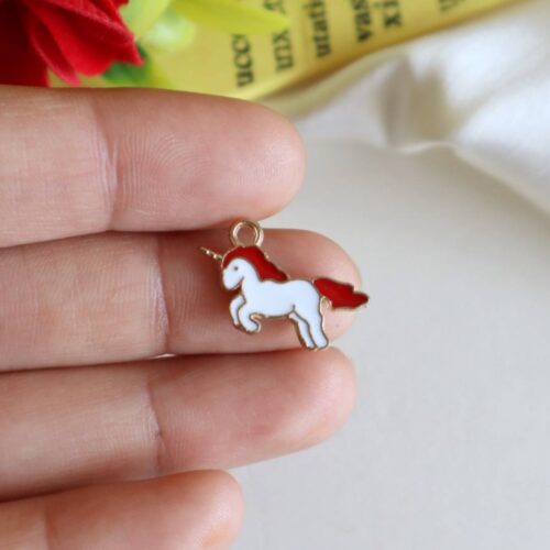 Small Unicorn Charm/Pendant-Red
