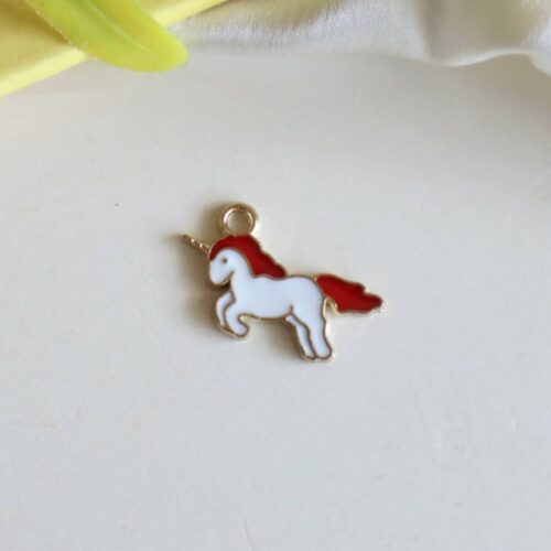 Small Unicorn Charm/Pendant-Red