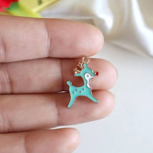 Enamel Reindeer Charm/Pendant-Black
