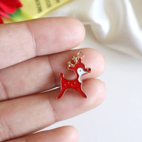 Enamel Reindeer Charm/Pendant-Black