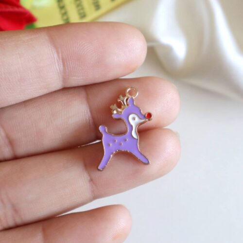 Enamel Reindeer Charm/Pendant-Black