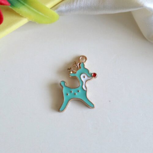 Enamel Reindeer Charm/Pendant-turquoise