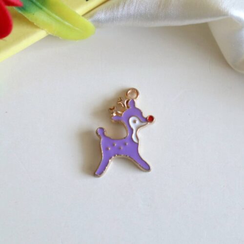 Enamel Reindeer Charm/Pendant-Black