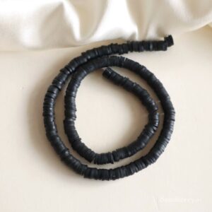 Black Polymer Clay Fimo Beads-1 String