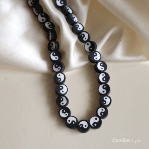 Yin Yang Polymer Fimo Beads | 1 String- 40 Pcs