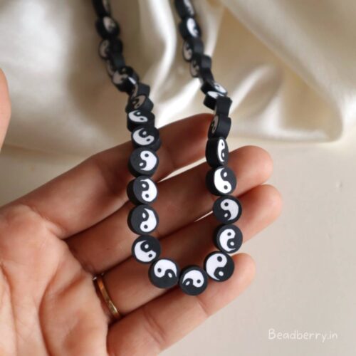 Yin Yang Polymer Fimo Beads | 1 String- 40 Pcs