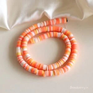Orange Mix Polymer Clay Fimo Beads- 1 String