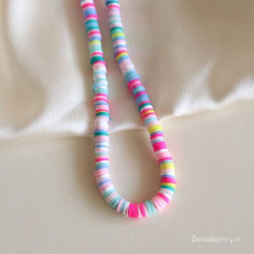 Mixed Polymer Clay Fimo Beads- 1 String