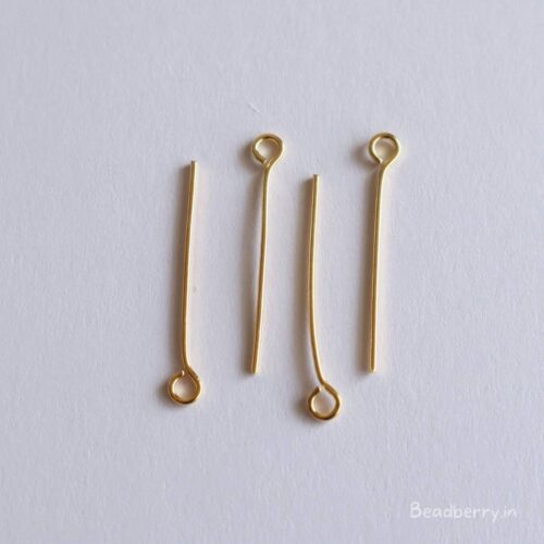 Gold Plated Eye Pins For Jewelry Making | 24mm | 100Pcs