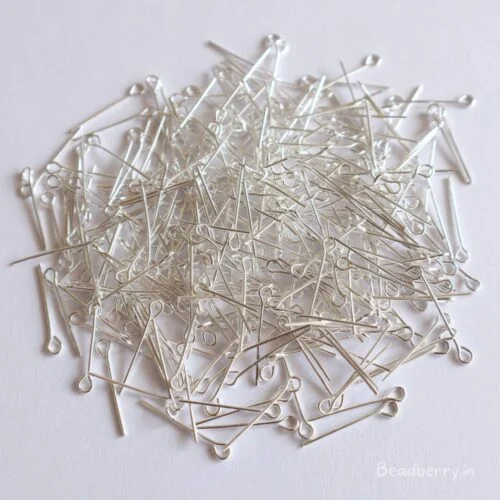 Silver-Plated Eye Pins For Jewelry Making | 20mm | 100Pcs