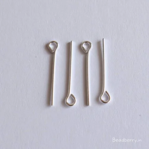 Silver-Plated Eye Pins For Jewelry Making | 20mm | 100Pcs