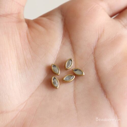 Kundan Stones-Eye Shape | Size: 6x3mm | Pack Of 10gms