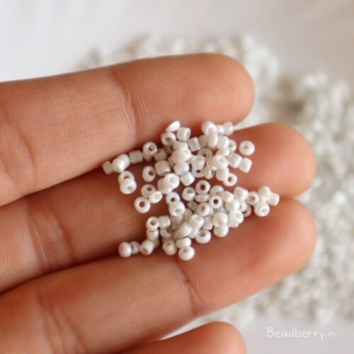 White Seed Beads | Size-11/0 (2mm) | 20gm