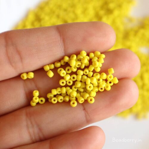 Yellow Seed Beads | Size-11/0 (2mm) | 20gm