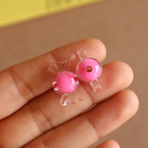 Transparent Candy Acrylic Beads | 11x21mm | Pack Of 25gm (Approx. 20 Pcs)