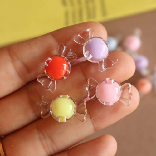 Transparent Candy Acrylic Beads | 11x21mm | Pack Of 25gm (Approx. 20 Pcs)