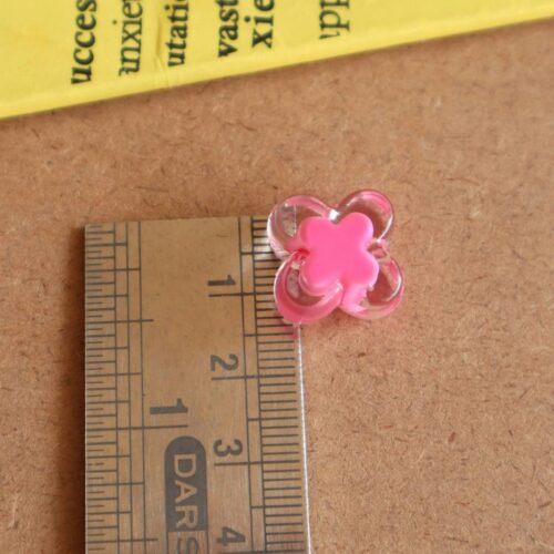 Transparent Clover Acrylic Beads | 14mm | Pack Of 25gm (Approx. 15 Pcs)