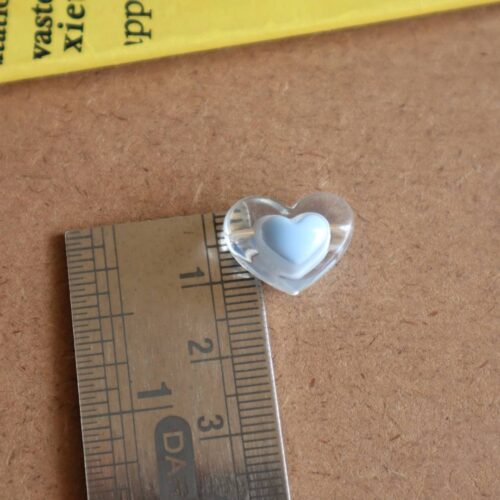 Transparent Heart Acrylic Beads | 13x17mm | Pack Of 25gm (Approx. 21 Pcs)