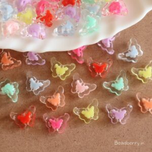 Transparent Butterfly Acrylic Beads