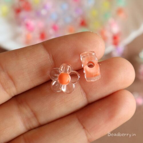 Transparent Flower Acrylic Beads