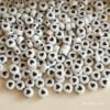 White Acrylic Black Heart Beads-25gm