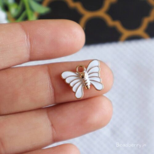 Small Butterfly Charms- White