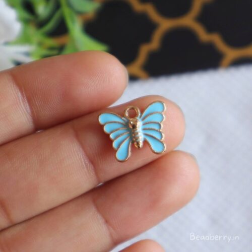 Small Butterfly Charms- Blue