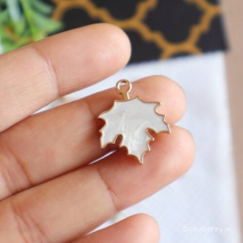 Designer Leaf Charms-White