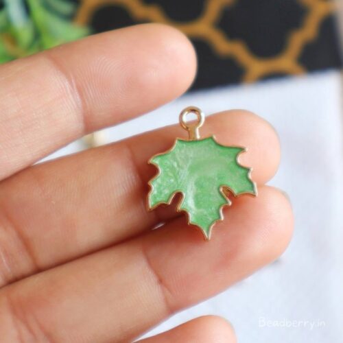 Designer Green Leaf Charms