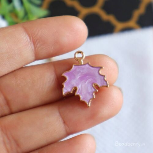 Designer Leaf Charms-Purple