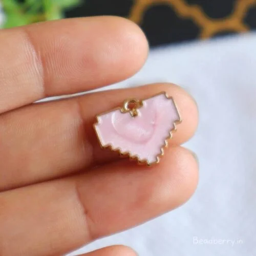 Designer Heart Charms-Pink