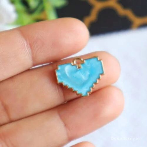 Designer Heart Charms-Blue