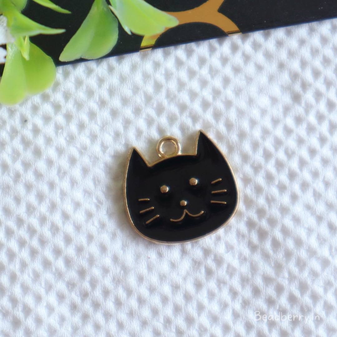 Black Cat Face Charm