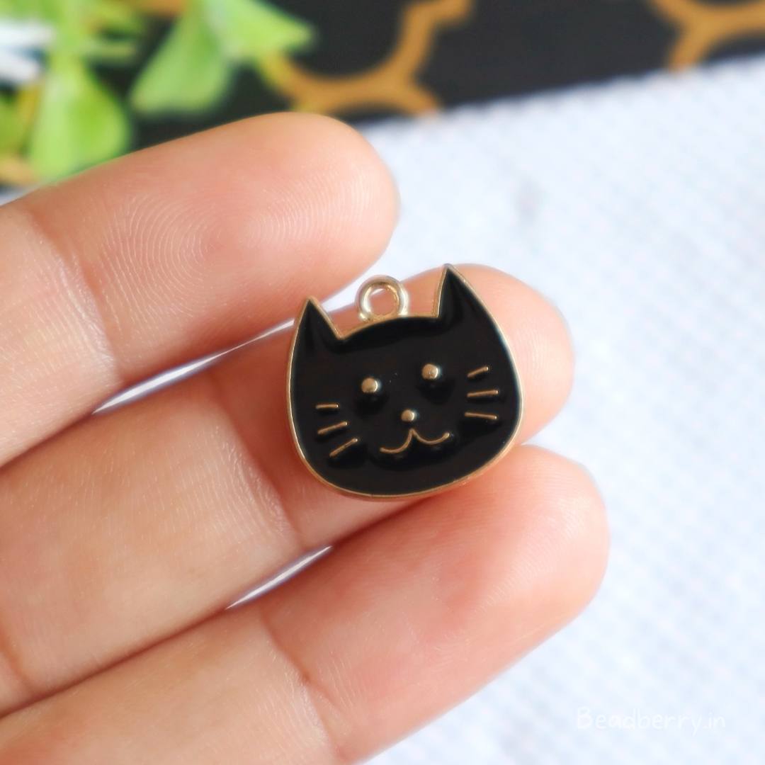 Black Cat Face Charm