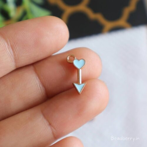 Arrow Blue Heart Charms