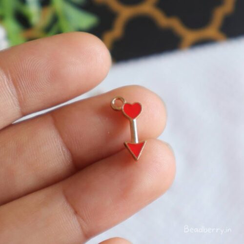 Arrow Red Heart Charms