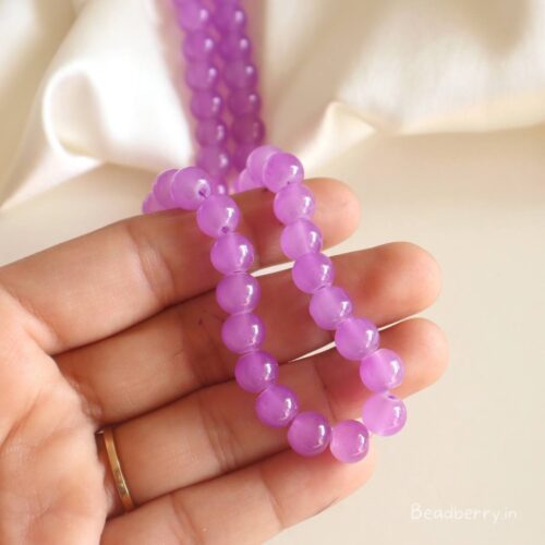 Purple Glass Beads | 1 String | Size: 8mm