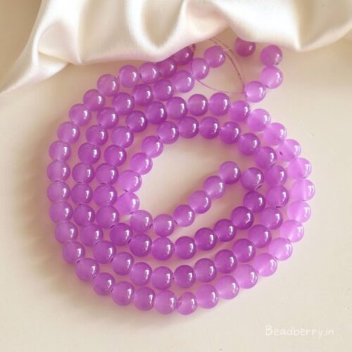 Purple Glass Beads | 1 String | Size: 8mm